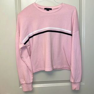 Forever 21 Pink Striped Cropped Sweater